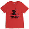 trex hates swimming V-Neck Tee