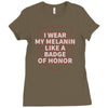 i wear my melanin like a badge of honor Ladies Fitted T-Shirt