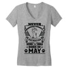 Never Underestimate Dog Rescuer Who Was Born May Women's V-Neck T-Shirt