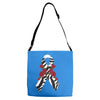 carcinoid cancer ribbon and rose Adjustable Strap Totes
