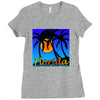 florida palm trees sunset Ladies Fitted T-Shirt