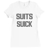 suits suck! t shirt t funny comedy on tv large Ladies Fitted T-Shirt