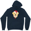 golden retriever dog with red santa's hat Unisex Hoodie