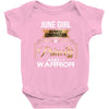 june  girl is a perfect combination of princess and warrior Baby Bodysuit