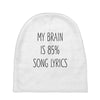 my brain is 85% song lyrics Baby Beanies