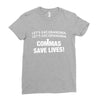 commas save lives t shirt Ladies Fitted T-Shirt