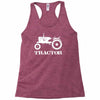 tractor driver for farmer and construction worker Racerback Tank