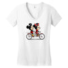 biking down main street Women's V-Neck T-Shirt