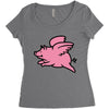 flying pig Women's Triblend Scoop T-shirt