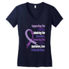 supporting the fighter, admiring the survivors, honoring the taken Women's V-Neck T-Shirt