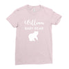 Daddy Bear - Baby Bear Custom Name Ladies Fitted T-Shirt
