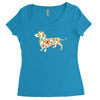 dachshund flower Women's Triblend Scoop T-shirt