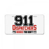 911 dispatcher heroes black logo License Plate
