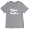 the dogfather bluetick coonhound white V-Neck Tee