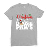 christmas dogs and paws Ladies Fitted T-Shirt