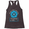 aperture science volunteer Racerback Tank