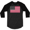 usa flag navy american 3/4 Sleeve Shirt