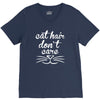 cat hair don't care cute crazy cat V-Neck Tee