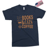 books and cats and coffee Exclusive T-shirt