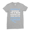 happily married to a man kicking the crap outta stomach cancer Ladies Fitted T-Shirt