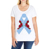 stomach cancer ribbon and rose Ladies Curvy T-Shirt