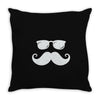 hipster glasses and moustache Throw Pillow