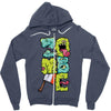 zombie font Zipper Hoodie