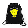mr happy Drawstring Bags