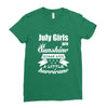July Girls Are Sunshine Mixed With A Little Hurricane Ladies Fitted T-Shirt