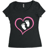 Baby Girl with Heart Any Name Customized Women's Triblend Scoop T-shirt