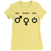 man woman geek symbols Ladies Fitted T-Shirt