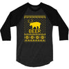 ugly sweater party beer bear funny 3/4 Sleeve Shirt