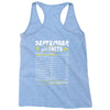 September Girl Facts Libra Racerback Tank