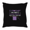 i crochet so i don't choke people save a life, send yarn Throw Pillow