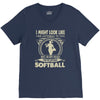 i might look like i'm playing softball V-Neck Tee