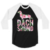 dachshund floral 3/4 Sleeve Shirt