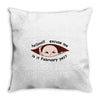 February Peeking Out Asian Baby Boy Throw Pillow