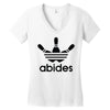 the dude abides Women's V-Neck T-Shirt