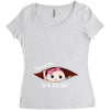 July Peeking Out Baby Girl Women's Triblend Scoop T-shirt