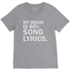 my brain is 80% song lyrics V-Neck Tee