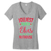 jolliest bunch of elves this side of the nuthouse Women's V-Neck T-Shirt