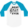 Best Dad Ever Funny Music Note 3/4 Sleeve Shirt