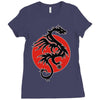 sun dragon with pearl   black red white Ladies Fitted T-Shirt