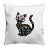 loco coco skul cat Throw Pillow