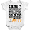 Strong Independent Motivated Aries Baby Onesie
