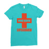 nude beach   lifeguard Ladies Fitted T-Shirt