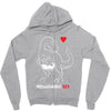 pregnant rex white and red color Zipper Hoodie