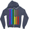 rainbow american flag Zipper Hoodie