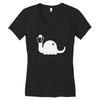 apatosaurus white Women's V-Neck T-Shirt