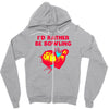 id rather be bowling Zipper Hoodie